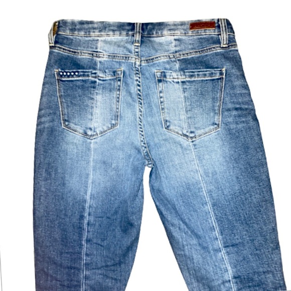 BLANK NYC Women’s Size 27 R Santa Fe Bond Midrise Split Hem Skinny Blue Jeans - Picture 13 of 16